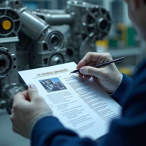 Mechanic reviewing documentation