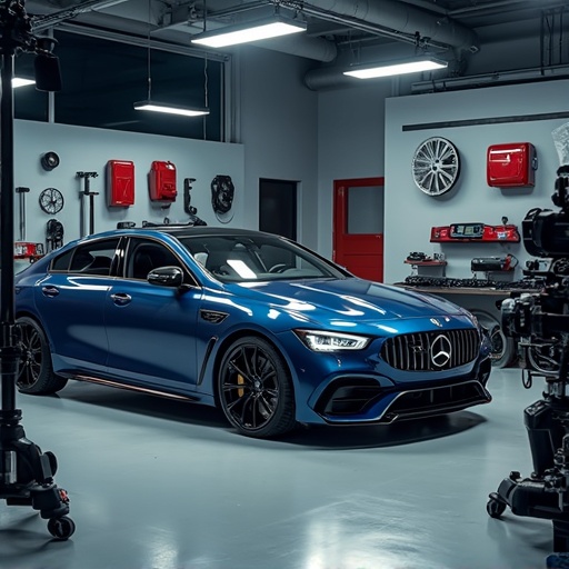 Performance vehicle in a garage setting